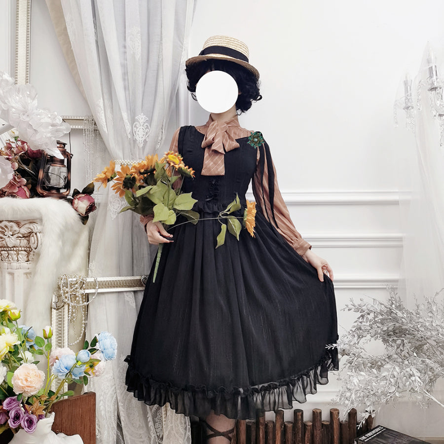 Vintage and Elegant French Chiffon Lolita Jumper Skirt