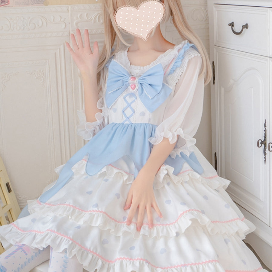 Daily Sweet and Lovely Lolita Three-layered Jumper Skirt S22805