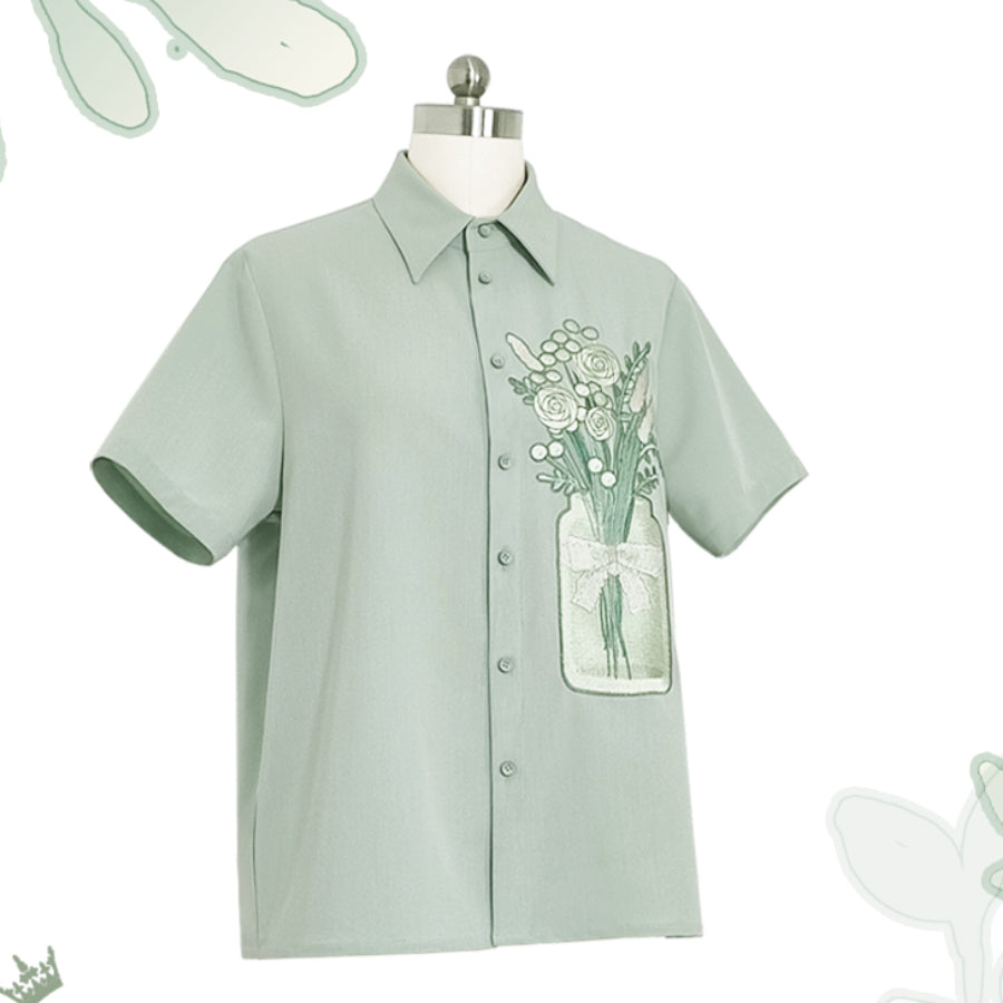 Summer Vintage Embroidered Lolita Short-sleeved Shirt