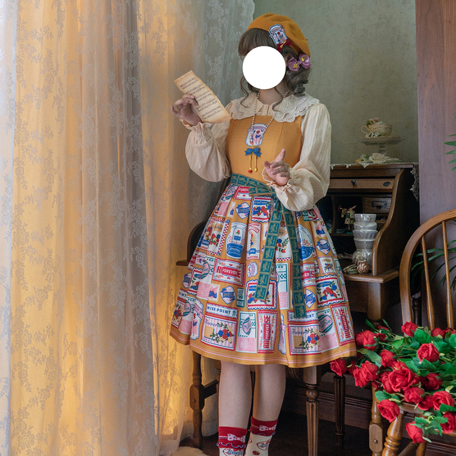 American Style Vintage Daily Lolita Jumper Skirt