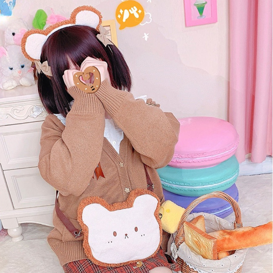 Lolita Cheese and Bear Sliced Bread Bag and Hairband Sets S22556