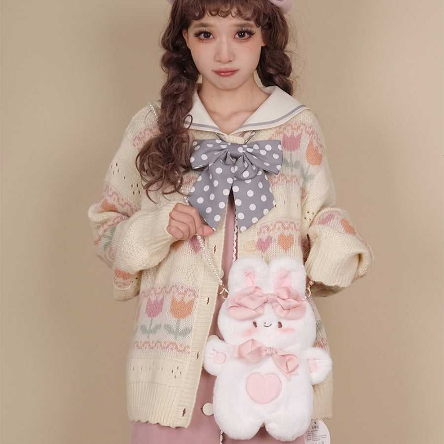 Lovely Lolita Woolen Rabbit Cake Crossbody Bag