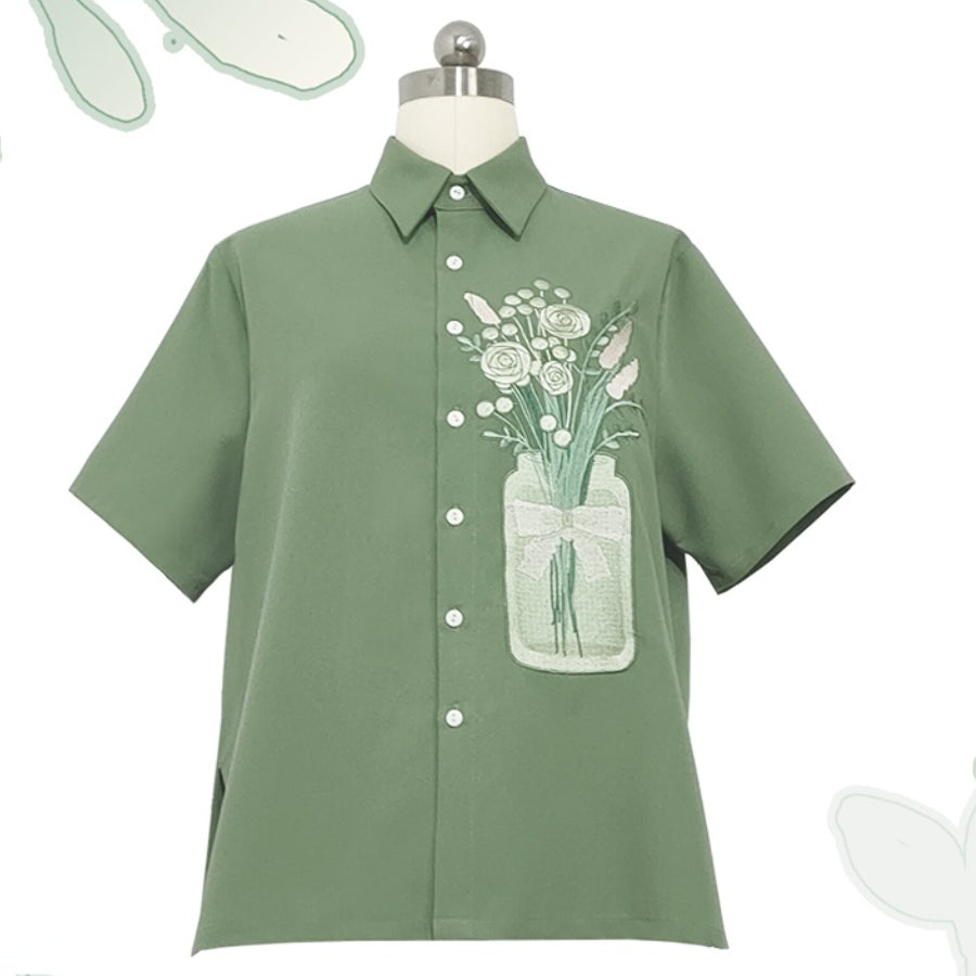 Summer Vintage Embroidered Lolita Short-sleeved Shirt