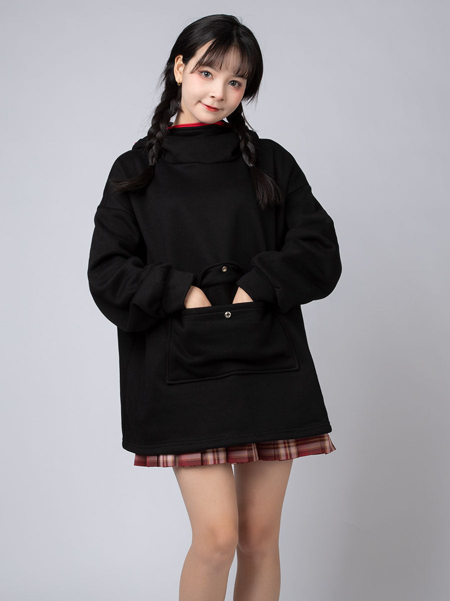 Original Oversized Black Bat Hooded Sweatshirt C00716