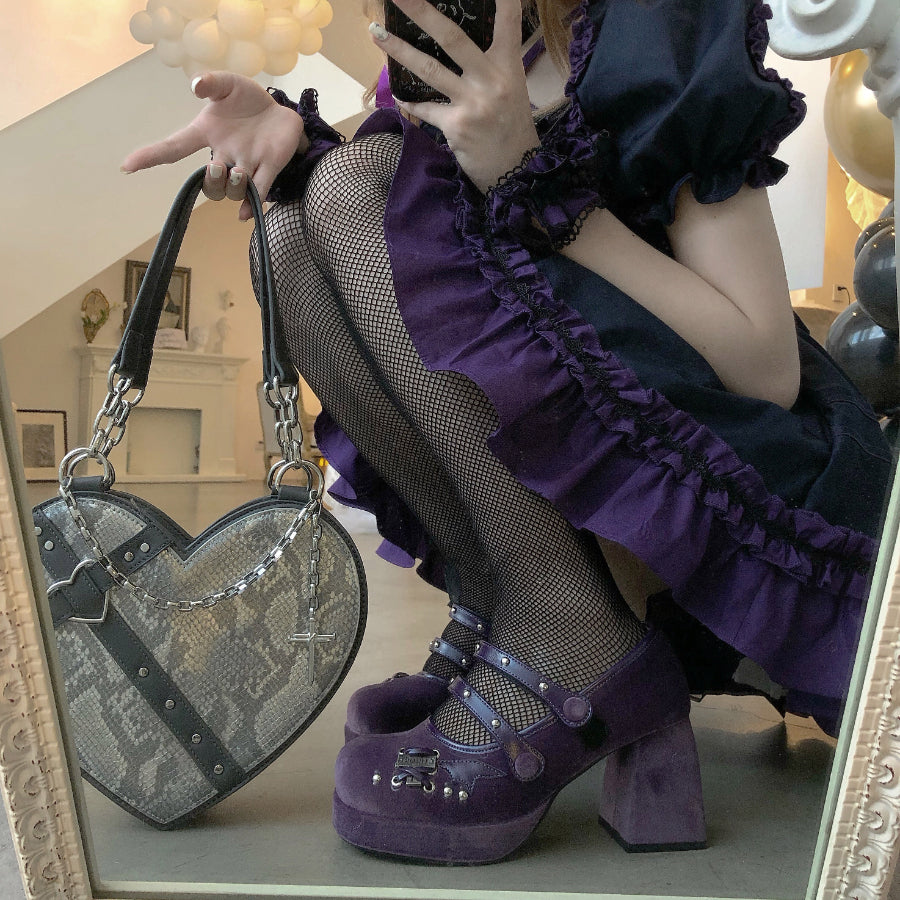 Original Velvet Lolita High Heel Shoes