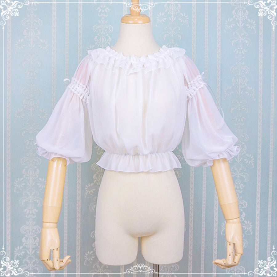 Chiffon Off Shoulder Lolita Half Sleeve Primer Shirt