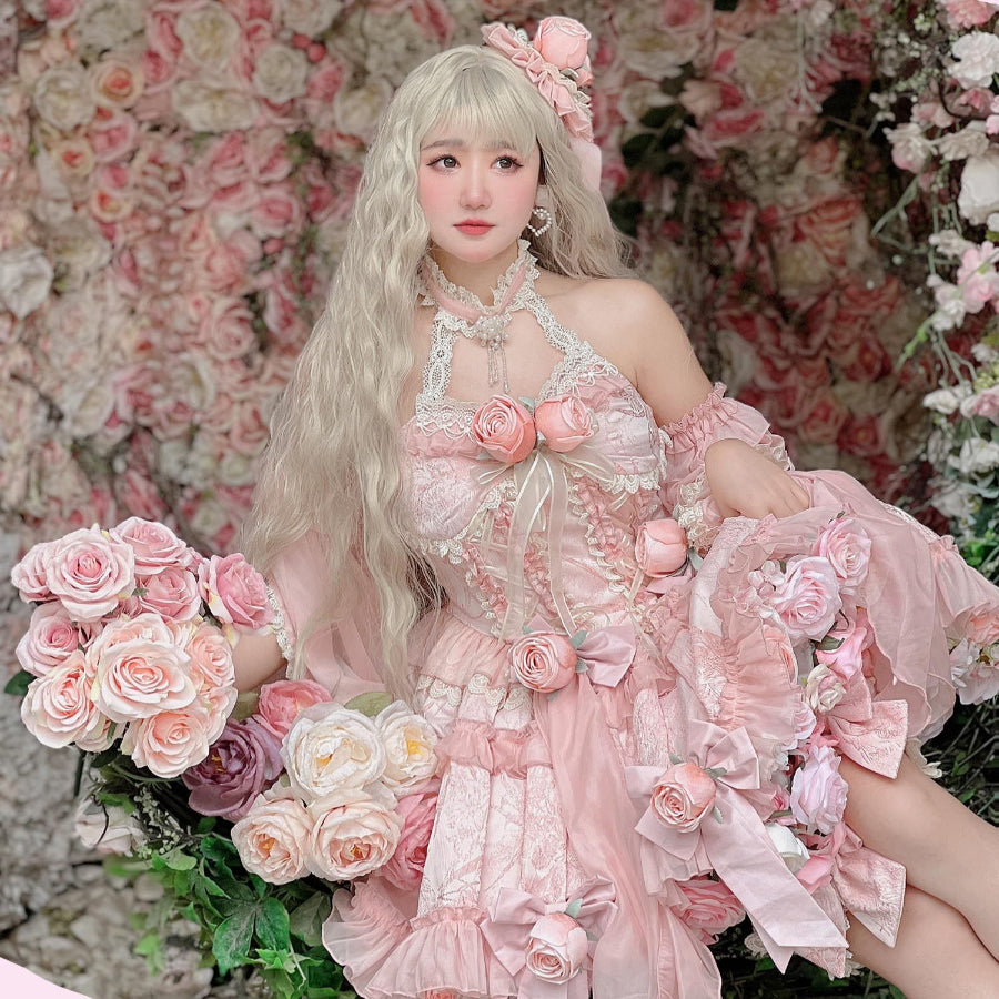 Original Sweet Fairy Rose Lolita Princess Dress Sets S22634