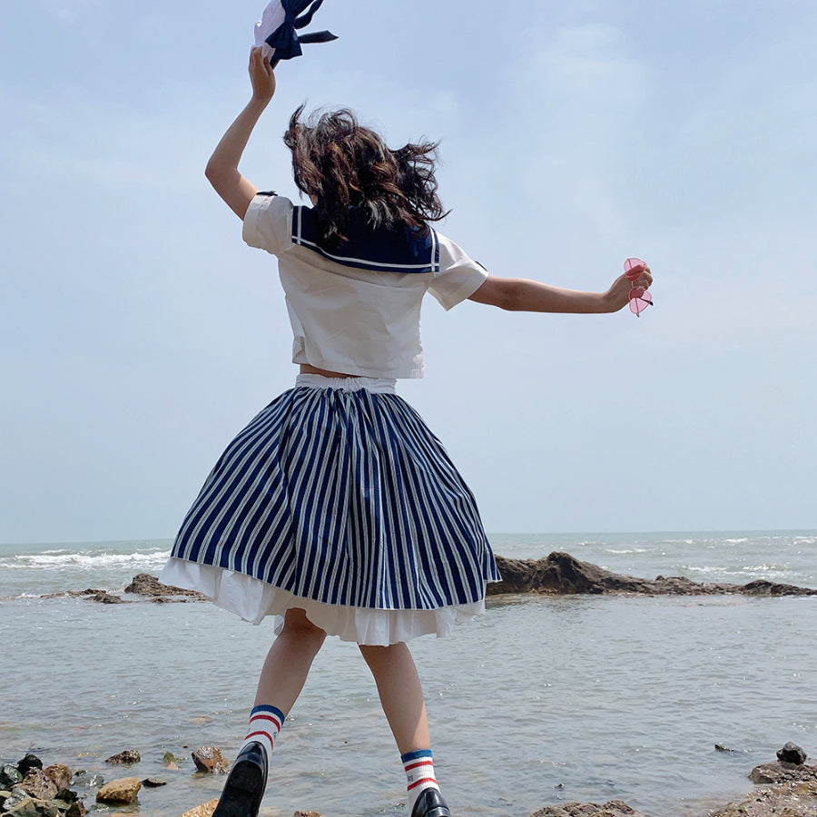 Summer Stripe Sailor Top and Skirt