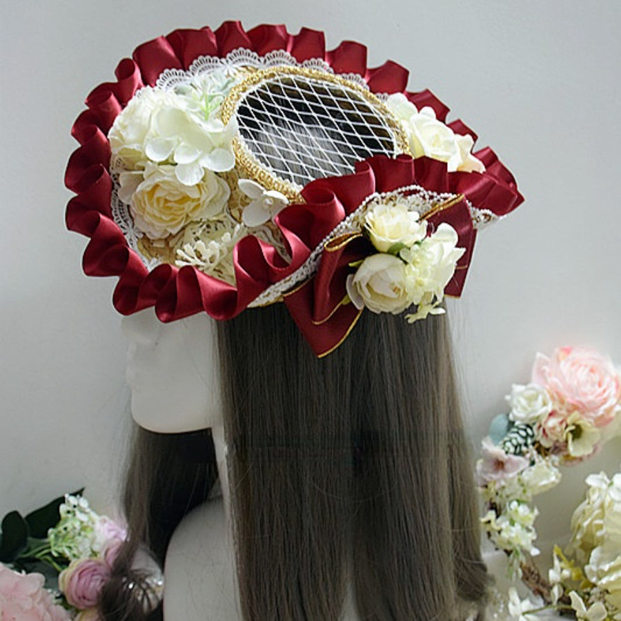 Original Elegant and Classic Lolita Flowers Straw Hat