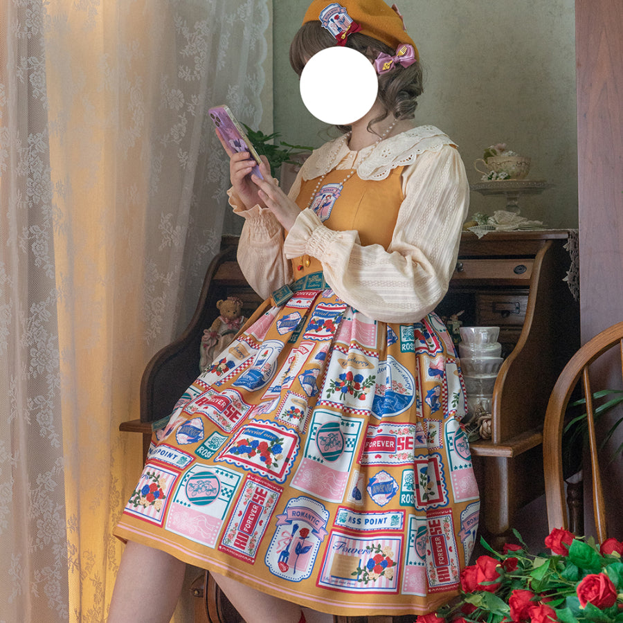 American Style Vintage Daily Lolita Jumper Skirt