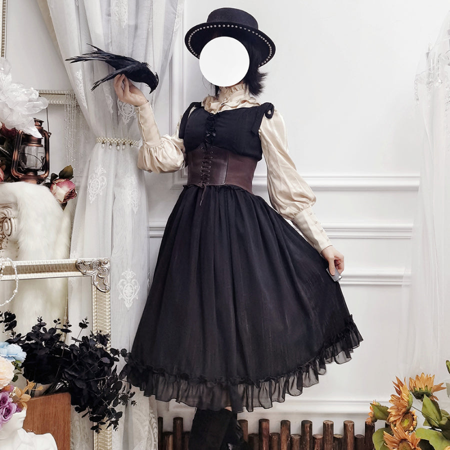 Vintage and Elegant French Chiffon Lolita Jumper Skirt