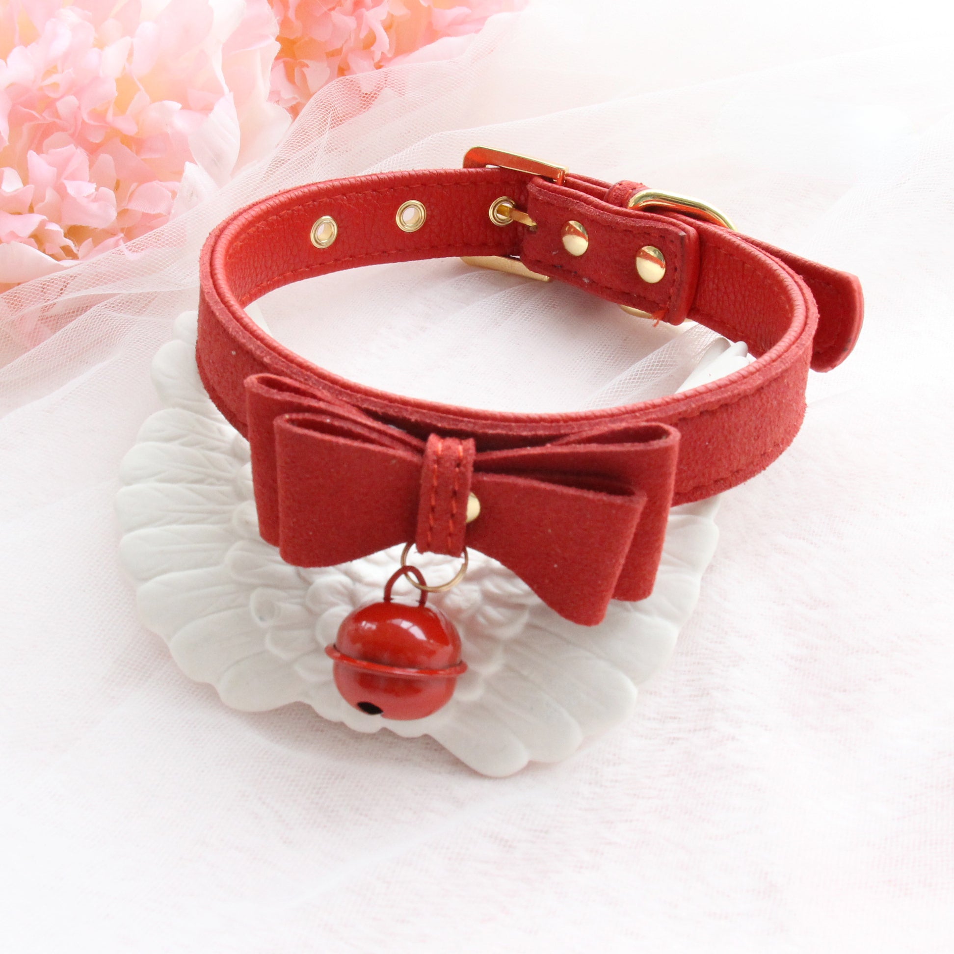 Cute Bow Small Bell Wristband Anklet Armlet Suede Bracelets Choker J40783