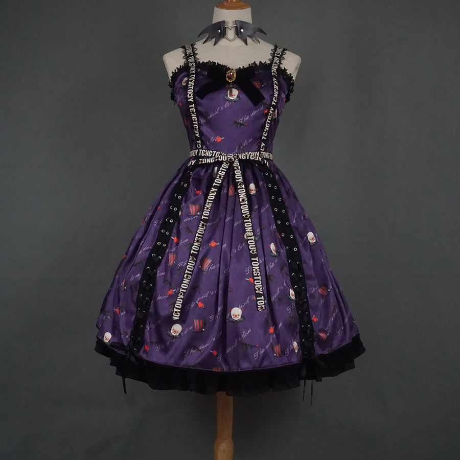 Halloween Gothic Lolita Lace Up Slip Dress