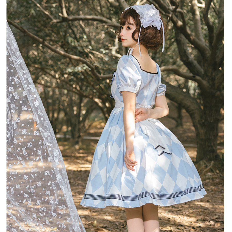 Alice Lolita Short Sleeve Dress and Apron Two Piece Sets