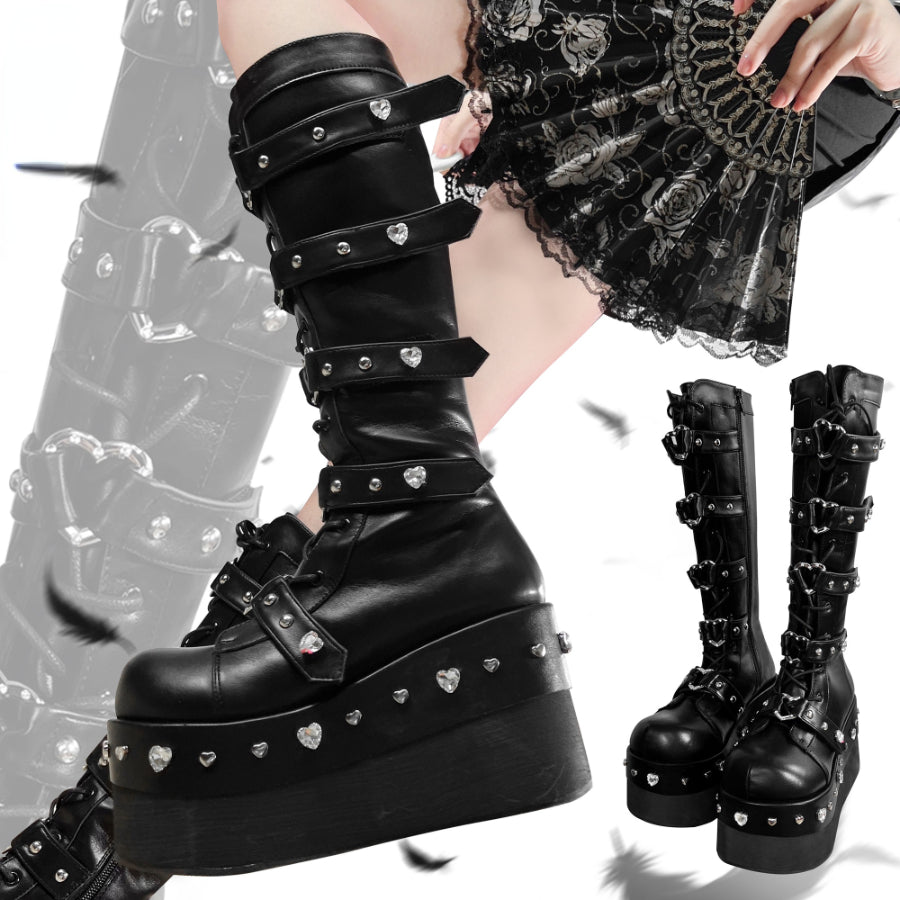 Original Spice Girl Lolita Round Toe Thick Soled Boots