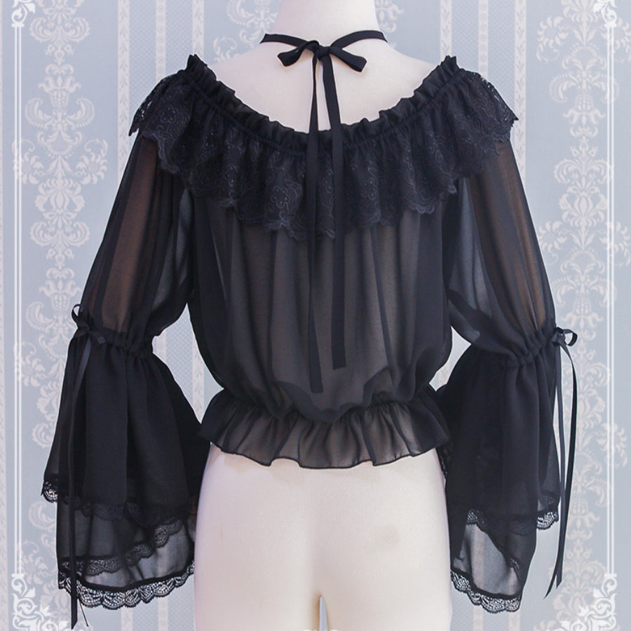 Chiffon Off Shoulder Lolita Long Sleeve Primer Shirt