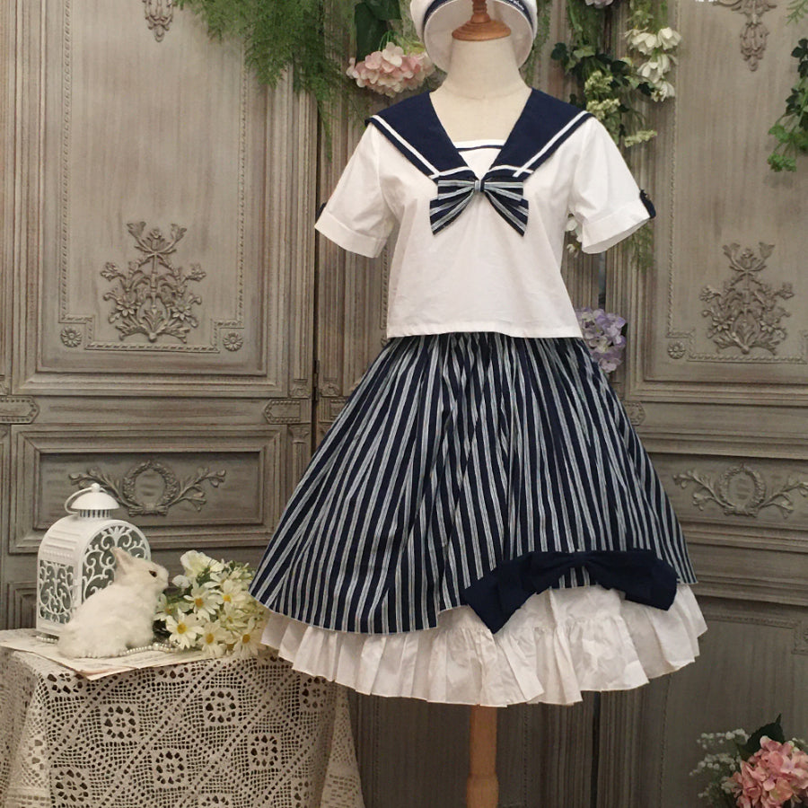 Summer Stripe Sailor Top and Skirt