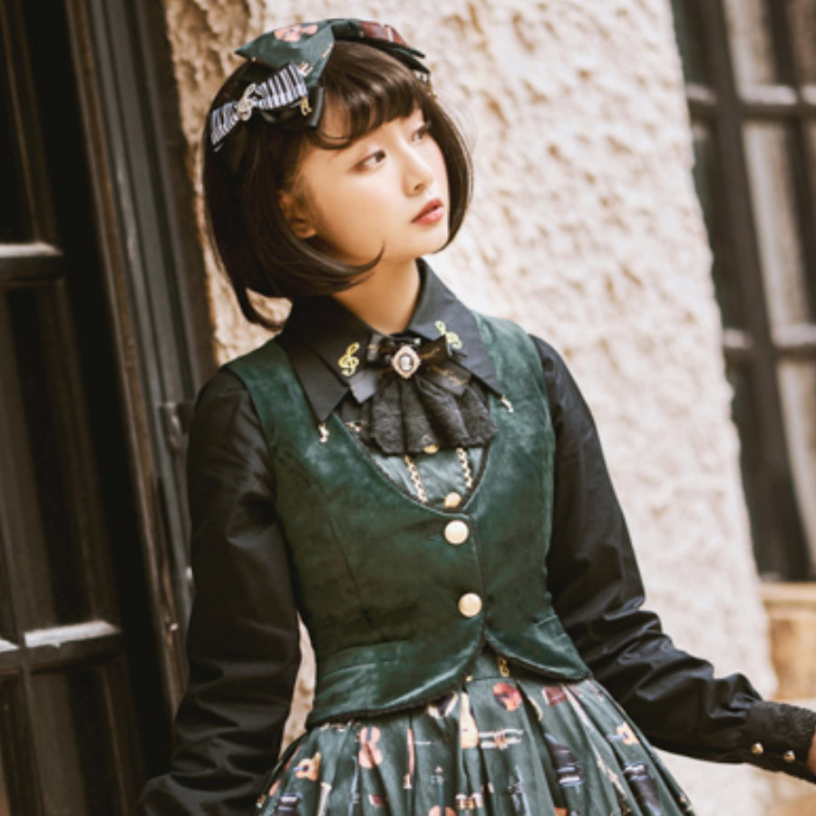 College Style Elegant Winter Velvet Lolita Vest