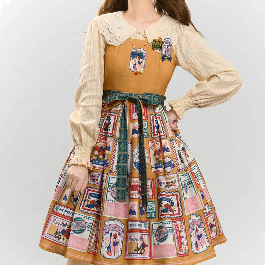 American Style Vintage Daily Lolita Jumper Skirt