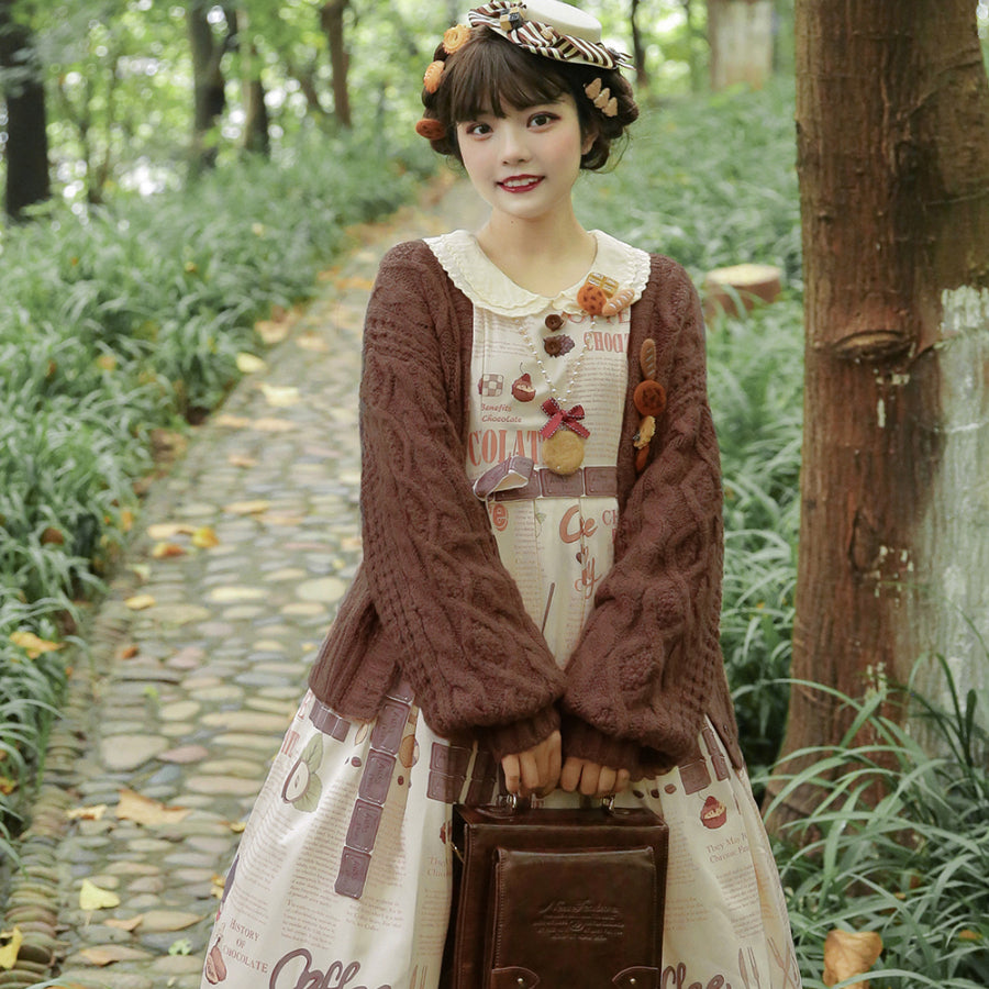 Daily Sweet Lolita Printed Long-sleeved Dress