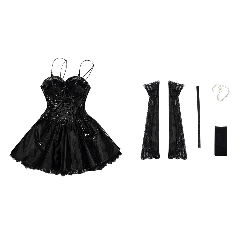 Death Note Misa Cosplay Costume Patent Leather Version - cosfun