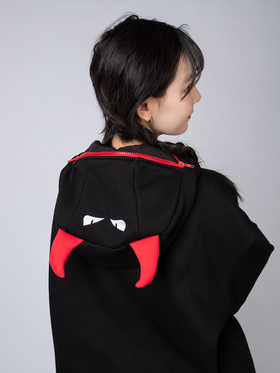 Original Oversized Black Bat Hooded Sweatshirt C00716