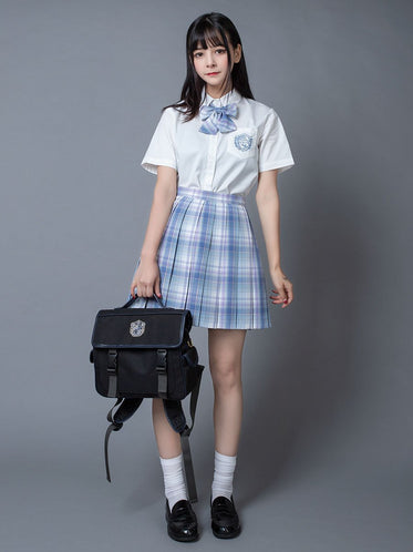 Clear Sky Jk School Uniform Blue Plaid Pleated Skirt Mp006132