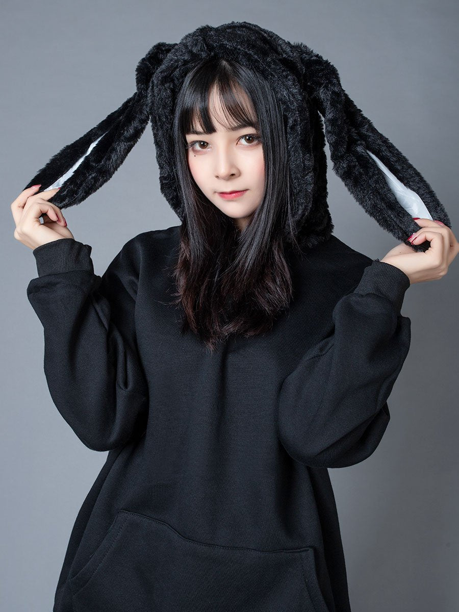 Women Girl Loose Cute Hoodies Pullover Sweatshirt Jumper Rabbit Bunny Ear  Kawaii