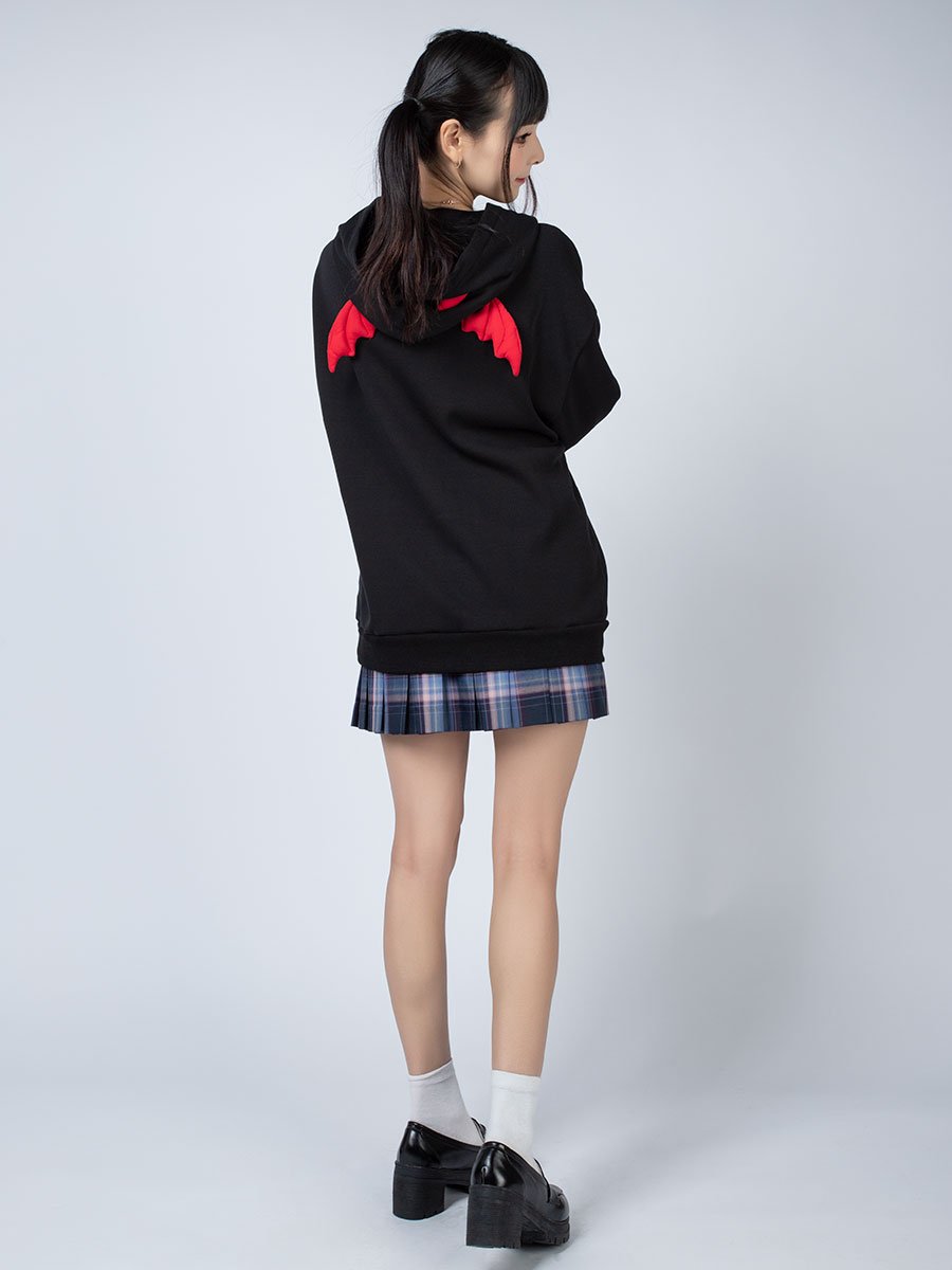 Little Devil Wings Character Oversize Hoodie Sweatshirt Mp005920