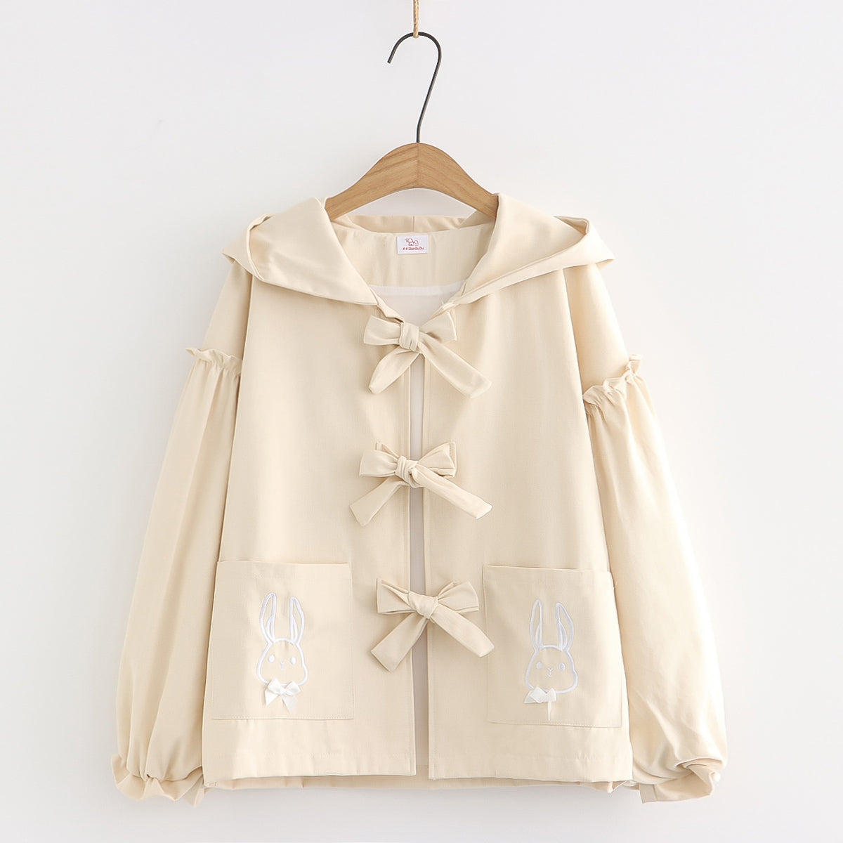 Soft Girl Sweet Bowknot Hooded Short Coat