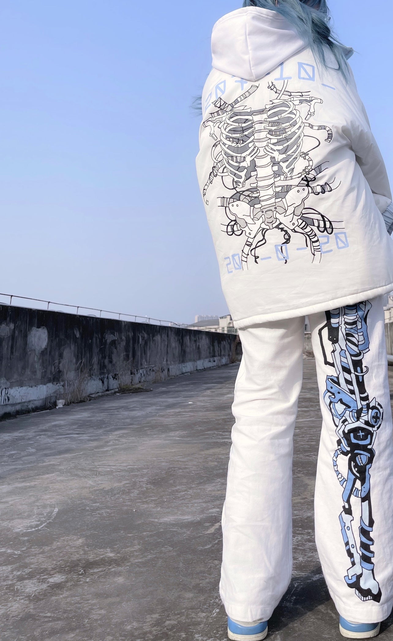 Punk Style Printing Long Loose Pants