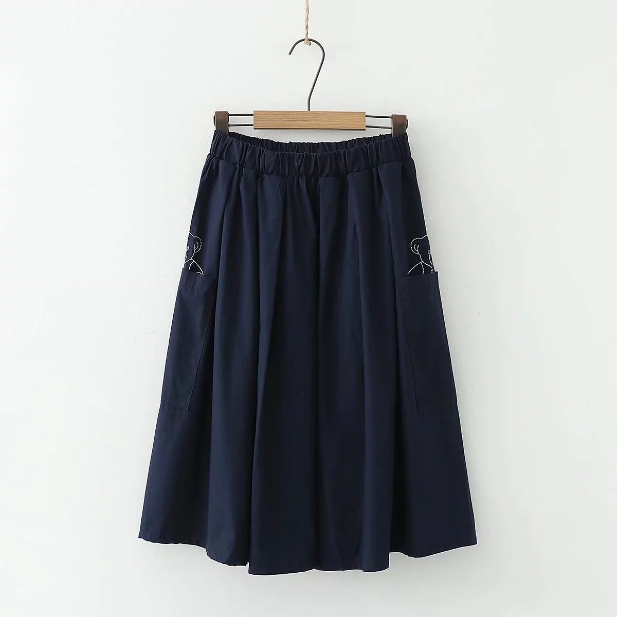 Academy Navy Tie Short Sleeve Shirt Bears Skirt Two-piece Set