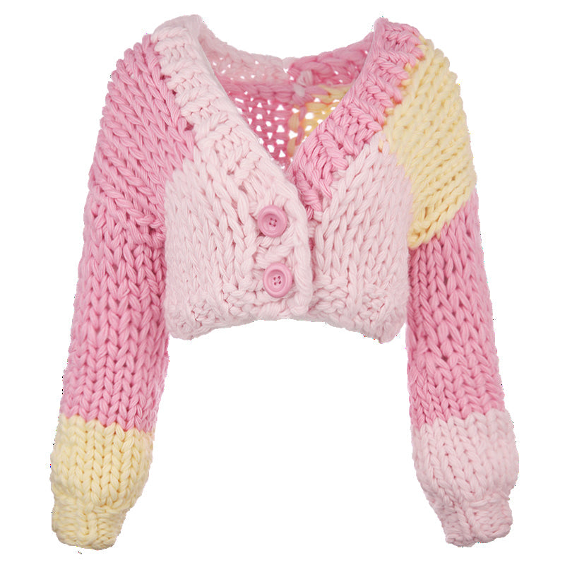 Autumn And Winter Sweet Girl Splice Sweater Coat