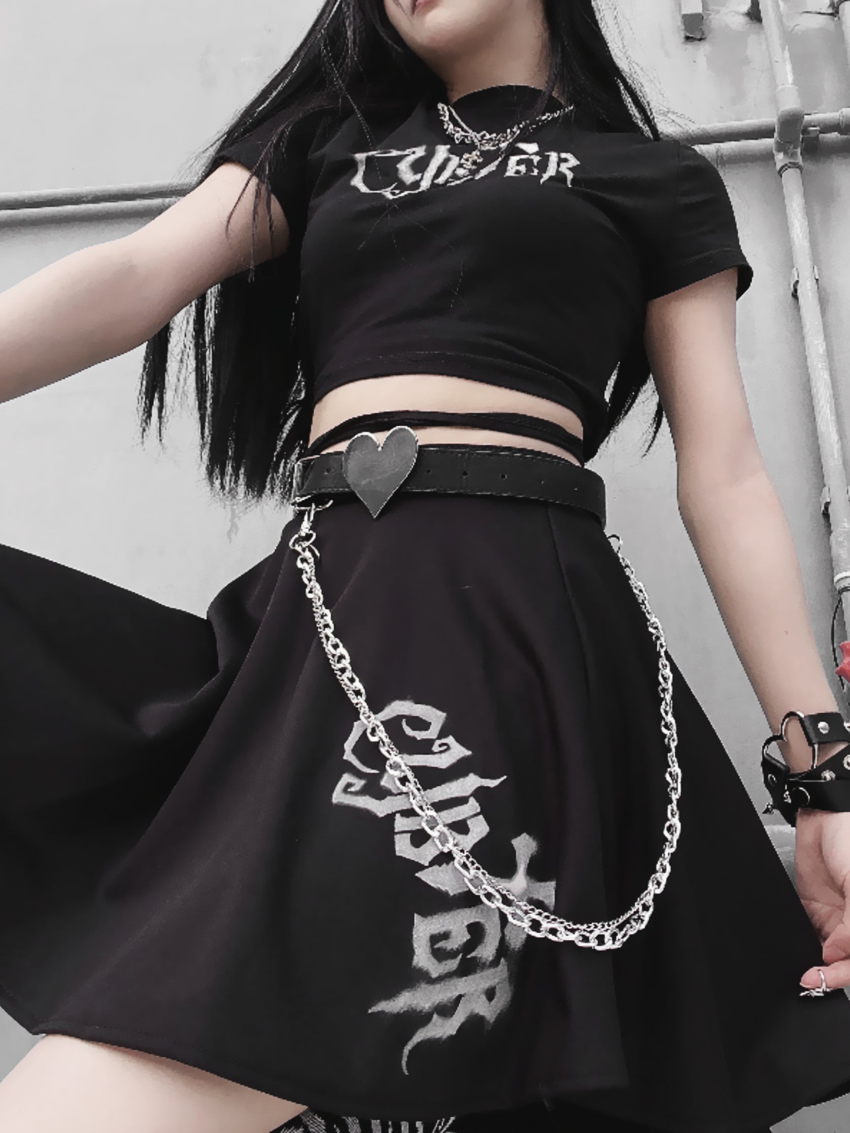 Harajuku Gothic Hot Girl High Waist A-line Skirt S22365