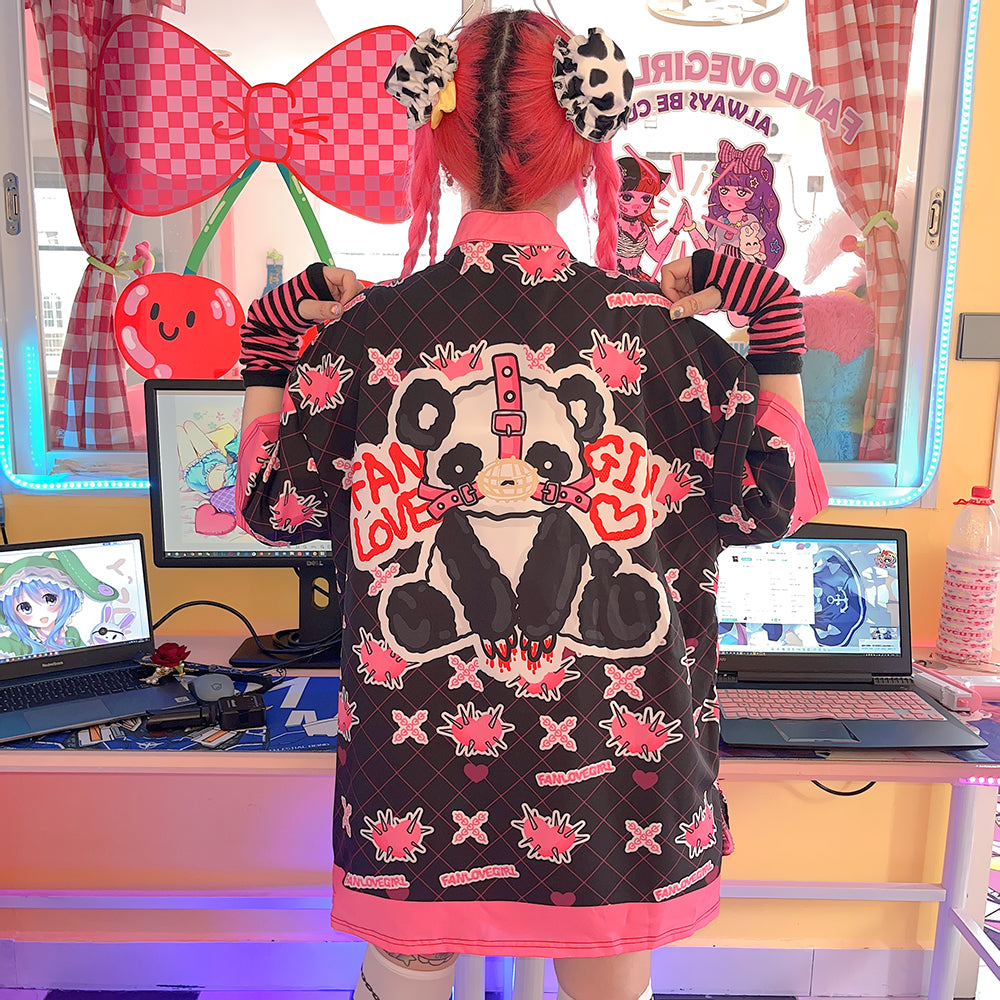 Kawaii Panda Chinese Style Button Shirt