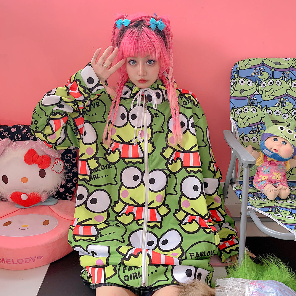 Pullover Sweet Cartoon Loose And Fluffy Long Sleeve Hooded Coat