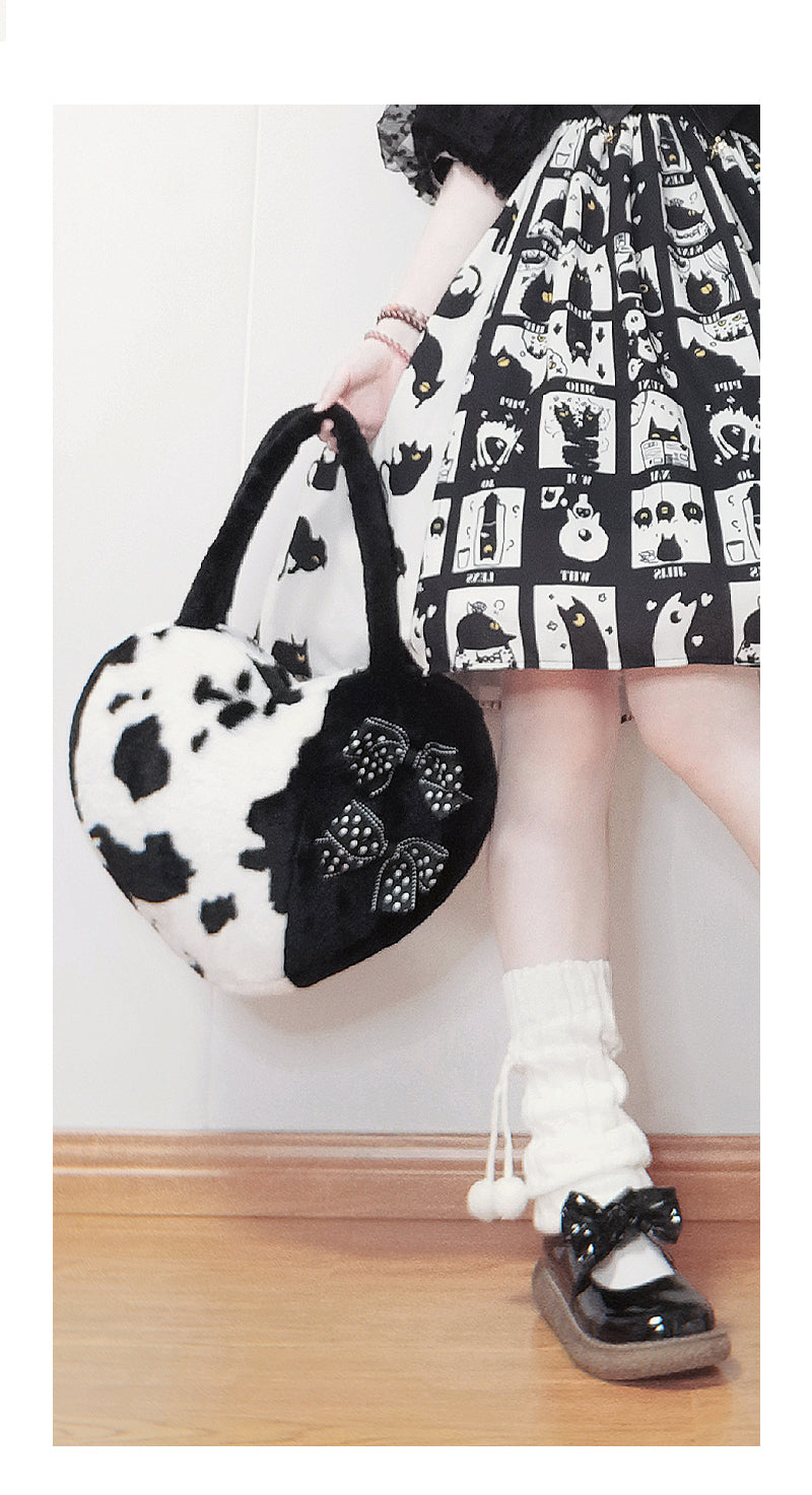 Lovely Lolita Heart-shaped Cow Handbag