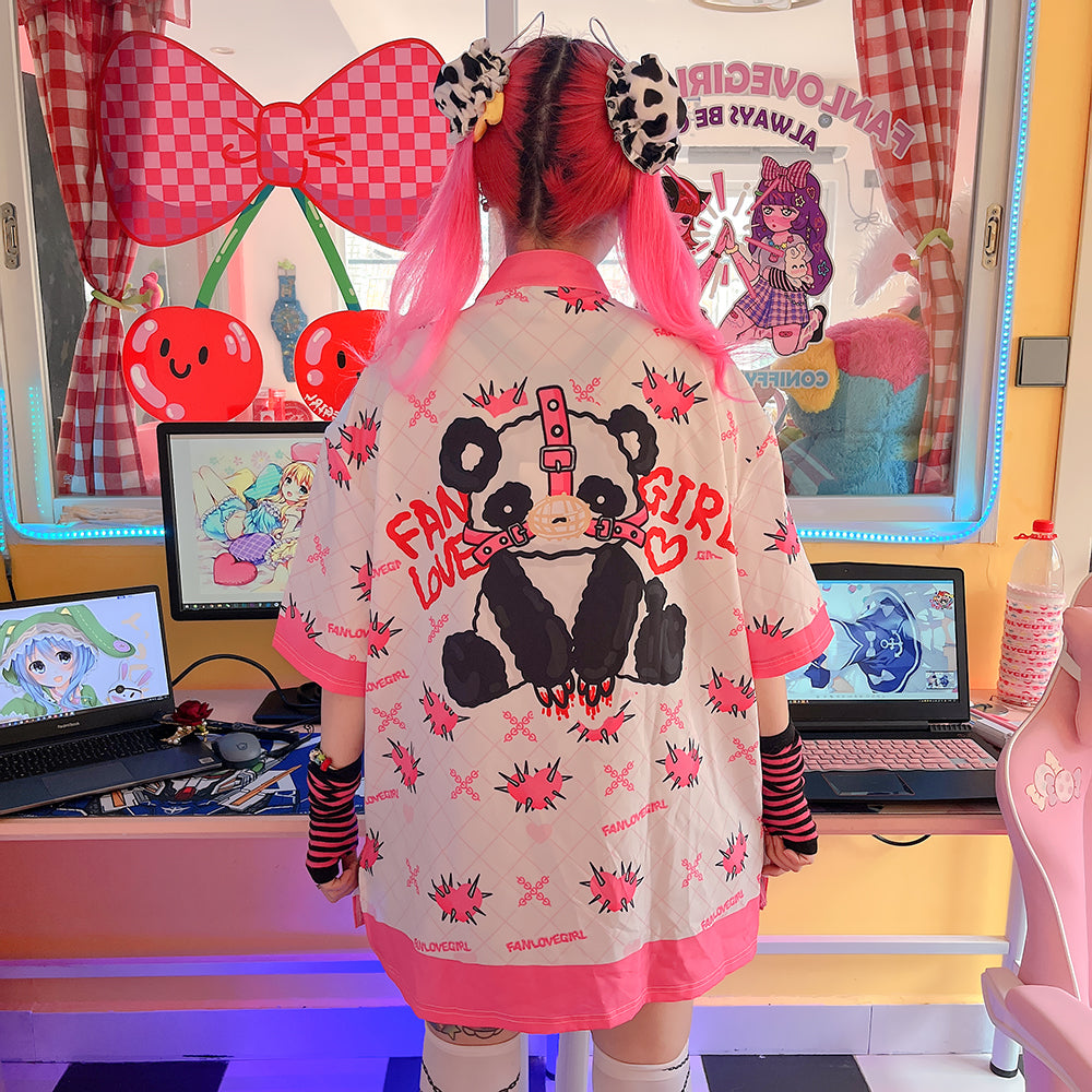 Kawaii Panda Chinese Style Button Shirt