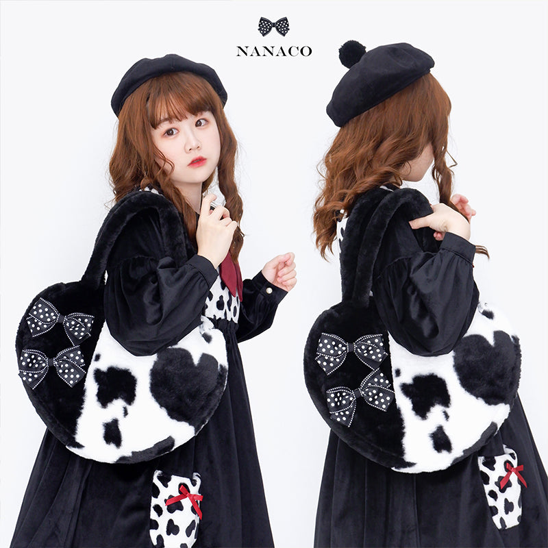 Lovely Lolita Heart-shaped Cow Handbag