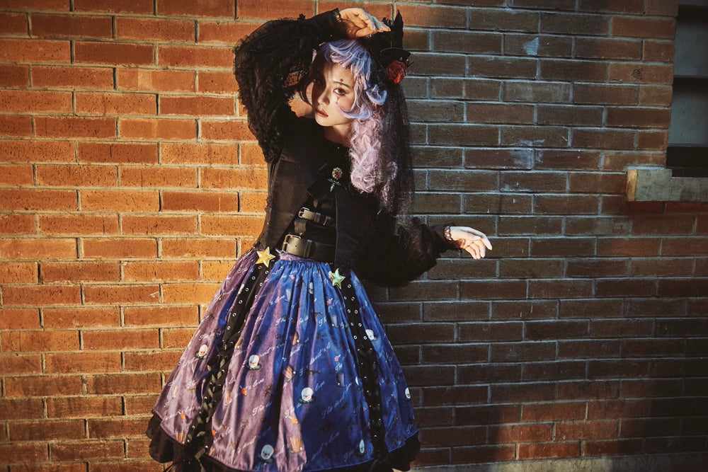 Halloween Gothic Lolita Lace Up Skirt S22739