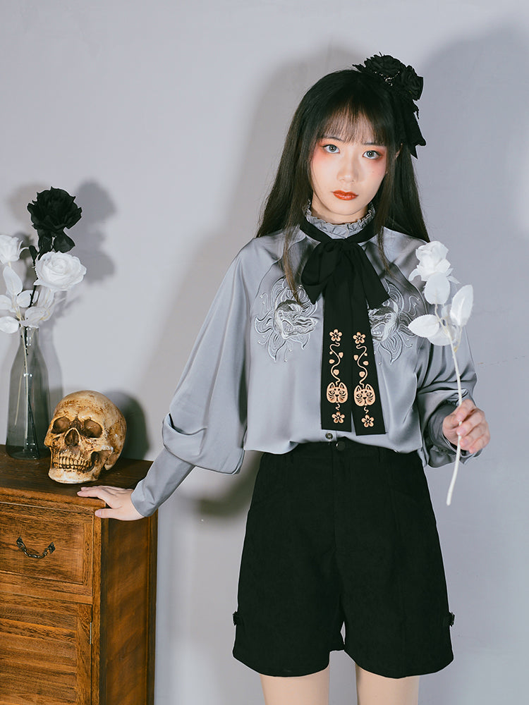 Japanese Style Vintage Embroidery Shirt