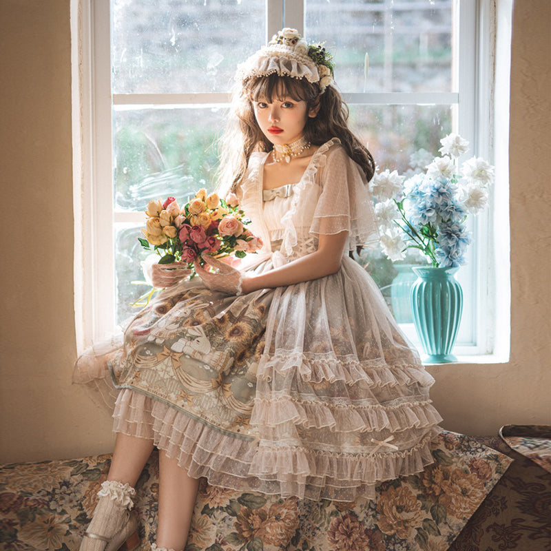 Sunflower Lolita Dress Daily Idyllic Summer Elegant Cla Dress S22016