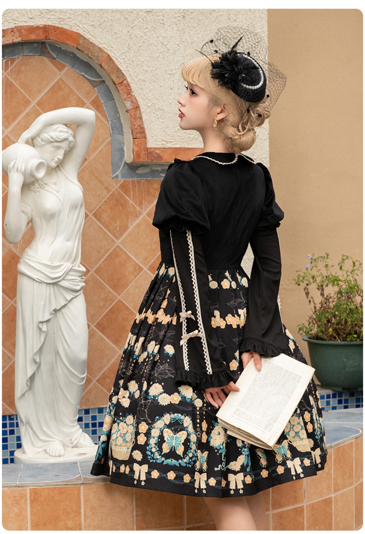 Winter Elegant Flowers Lolita Thickened Dress