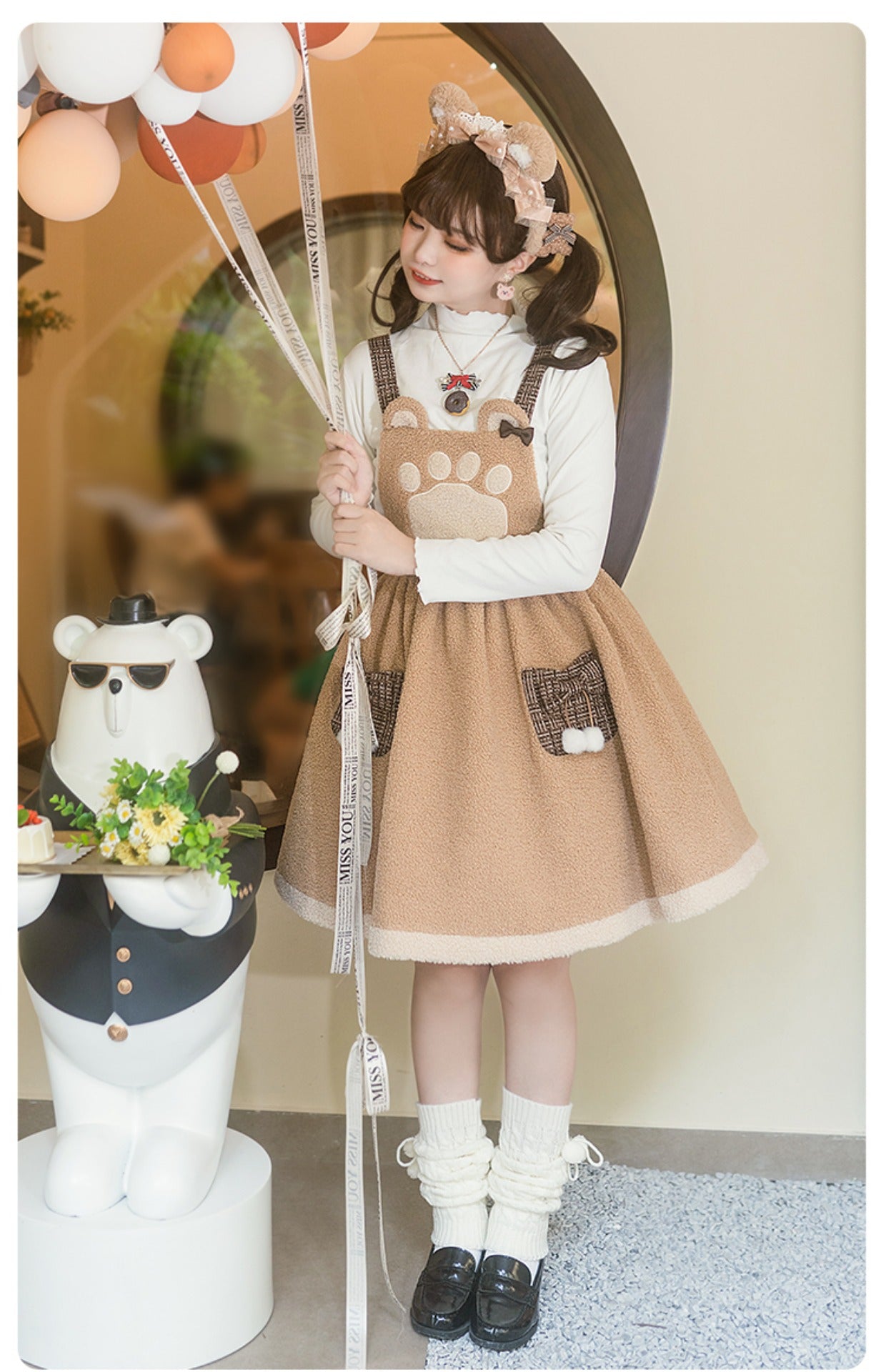 Autumn and Winter Warm Cute Bear Doll Lolita Dress