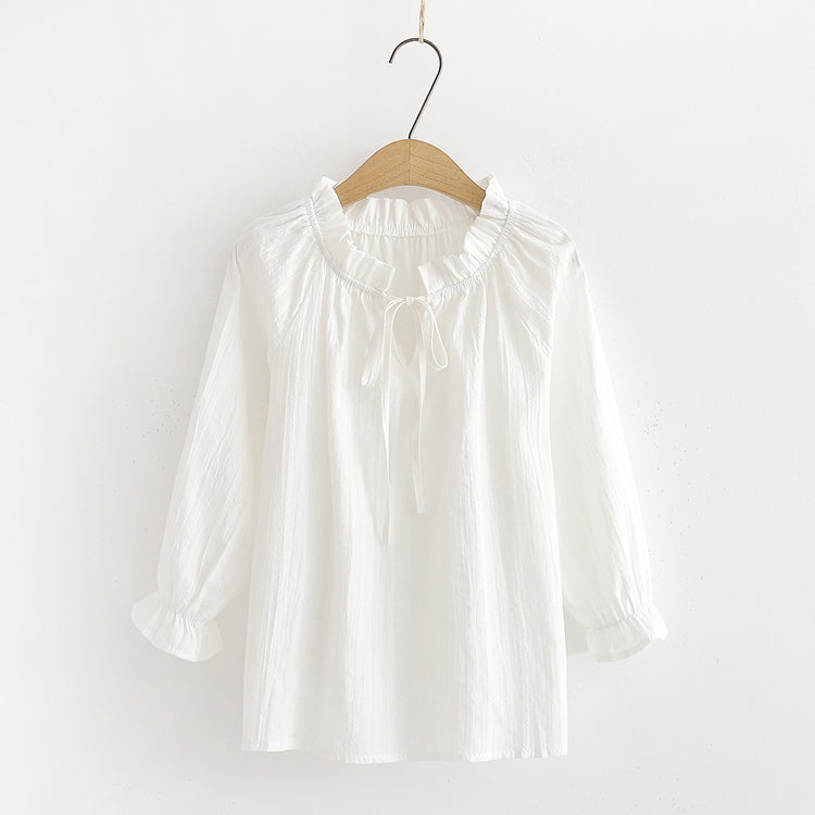 Mori Girl Sweet Lace Collar Shirt