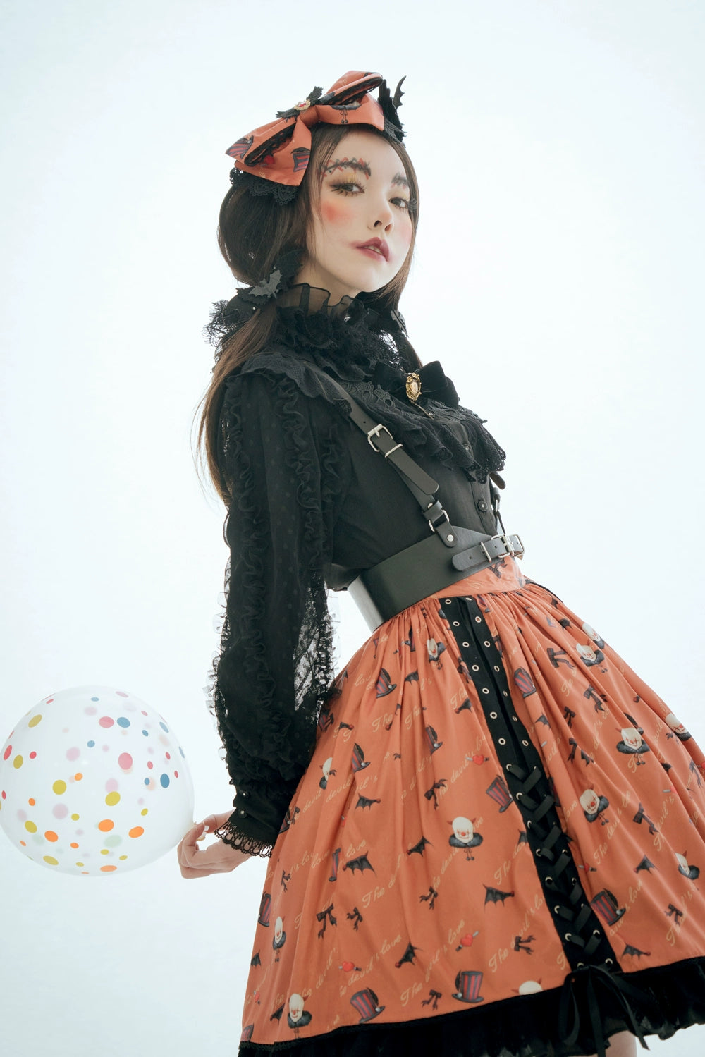 Halloween Gothic Lolita Lace Up Skirt S22739