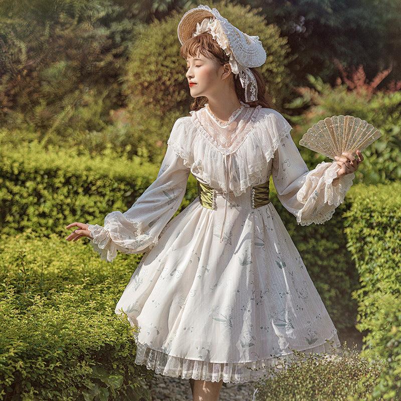 Lolita Pastoral Long Sleeve Dress Fresh And Lovely Lolita Elegance