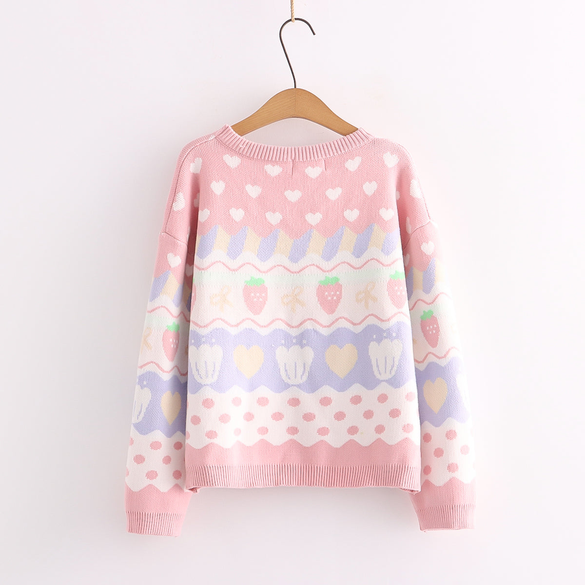 Soft Girl Cute Strawberry Round Neck Sweater