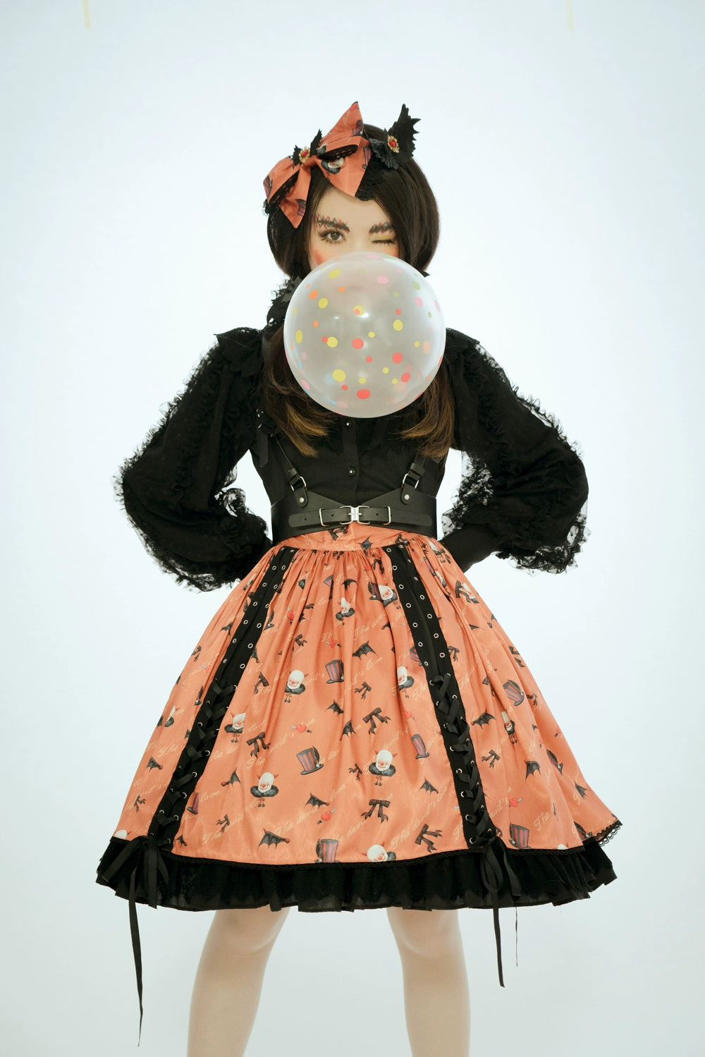 Halloween Gothic Lolita Lace Up Skirt S22739