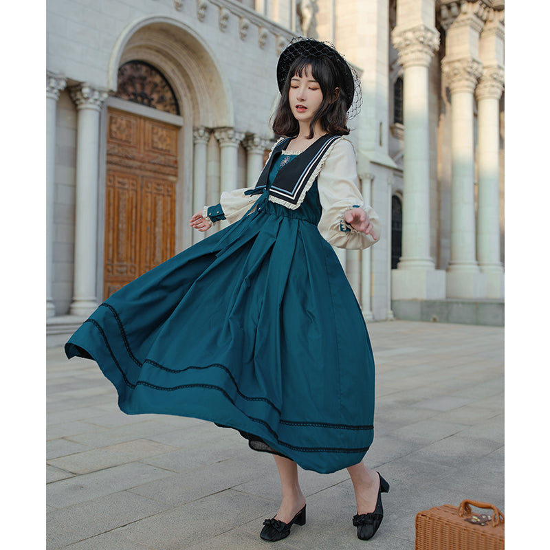 Autumn And Winter Embroidered Simple Cla Lolita Long Dress